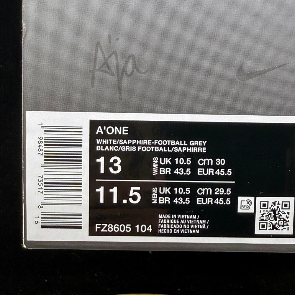 Nike Aja Wilson Football Grey/Sapphire NBY FZ8605 104 Women’s 13/ Men 11.5 - Picture 10 of 10